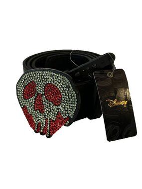 Disney x Buckle-Down Snow White Poison Apple Rhinestone Skull Belt Black Small